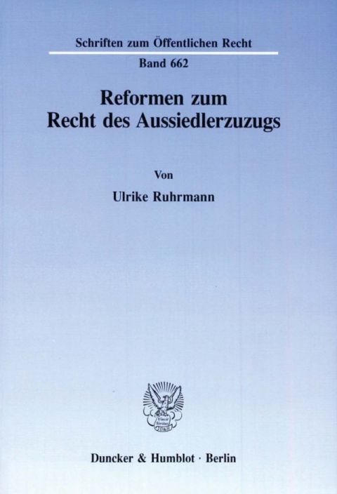 Reformen zum Recht des Aussiedlerzuzugs (Leseprobe)